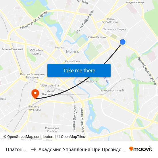 Платонава to Академия Управления При Президенте Рб map