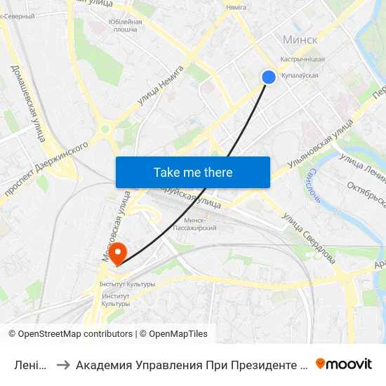 Леніна to Академия Управления При Президенте Рб map