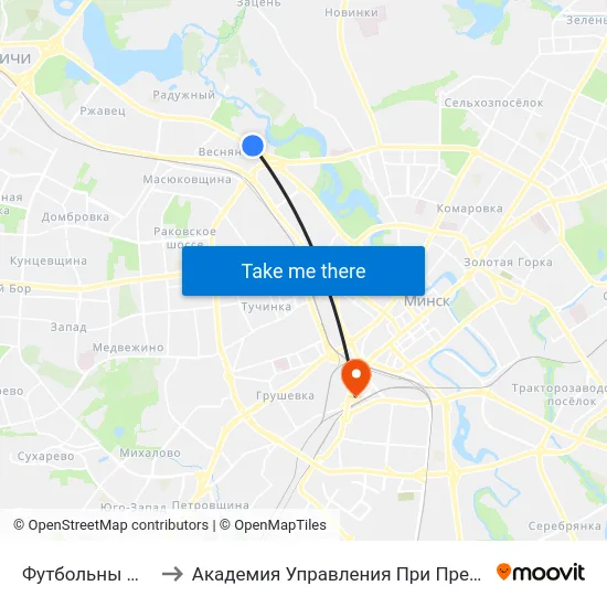 Футбольны Манеж to Академия Управления При Президенте Рб map