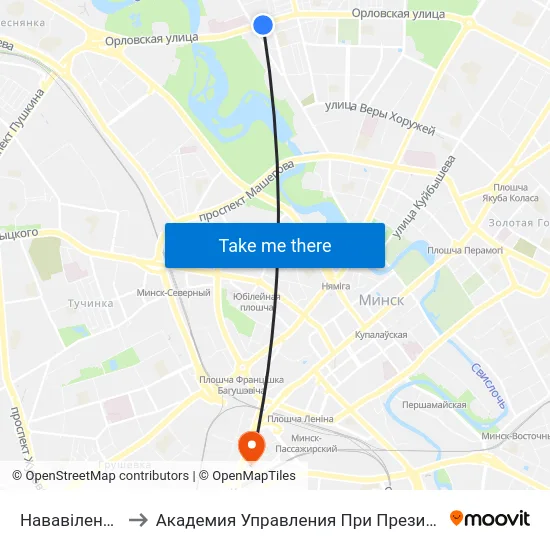 Нававіленская to Академия Управления При Президенте Рб map