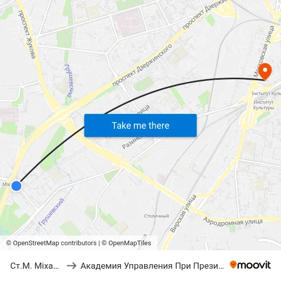 Ст.М. Міхалова to Академия Управления При Президенте Рб map
