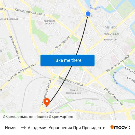 Немига to Академия Управления При Президенте Рб map
