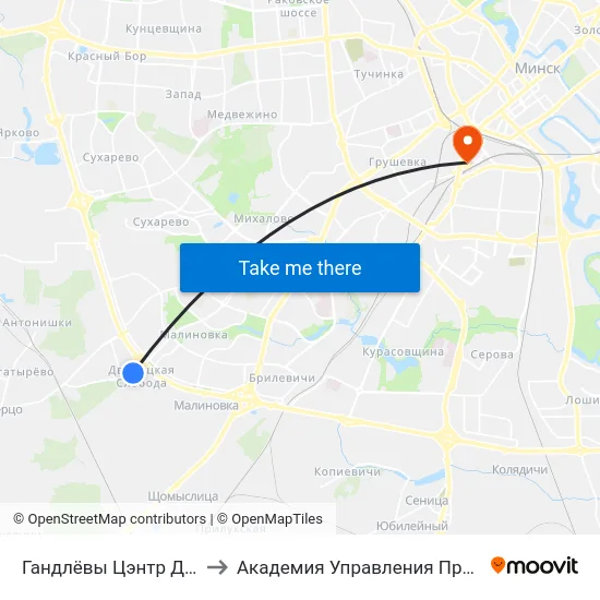 Гандлёвы Цэнтр Дзіамант Сіці to Академия Управления При Президенте Рб map