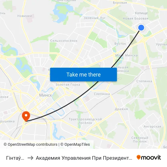 Гінтаўта to Академия Управления При Президенте Рб map