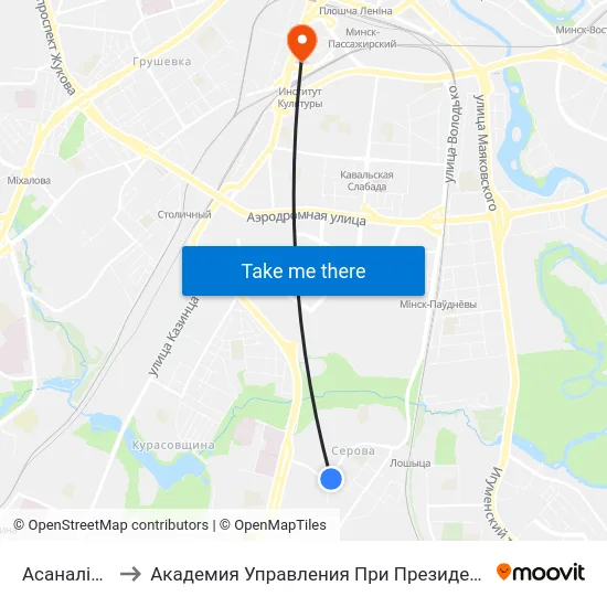 Асаналіева to Академия Управления При Президенте Рб map
