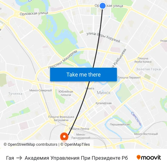Гая to Академия Управления При Президенте Рб map