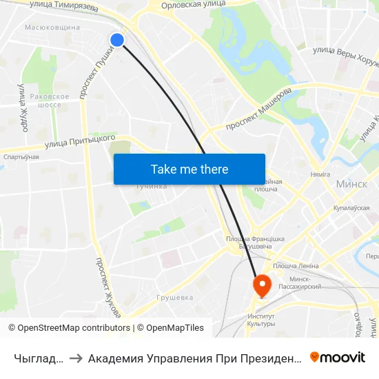 Чыгладзэ to Академия Управления При Президенте Рб map