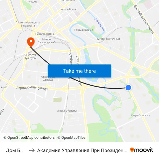 Дом Быту to Академия Управления При Президенте Рб map