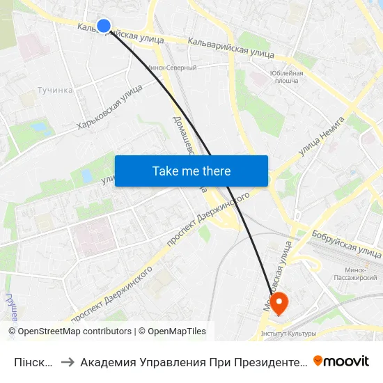 Пінская to Академия Управления При Президенте Рб map