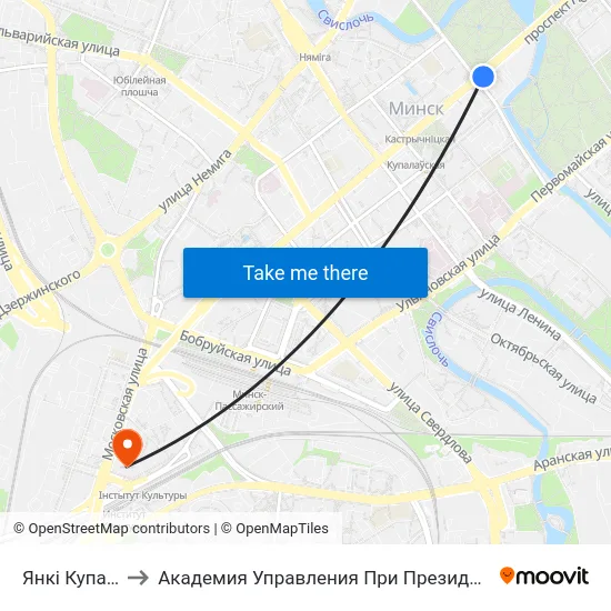 Янкі Купалы to Академия Управления При Президенте Рб map