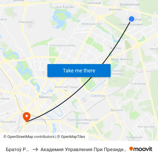 Братоў Райт to Академия Управления При Президенте Рб map