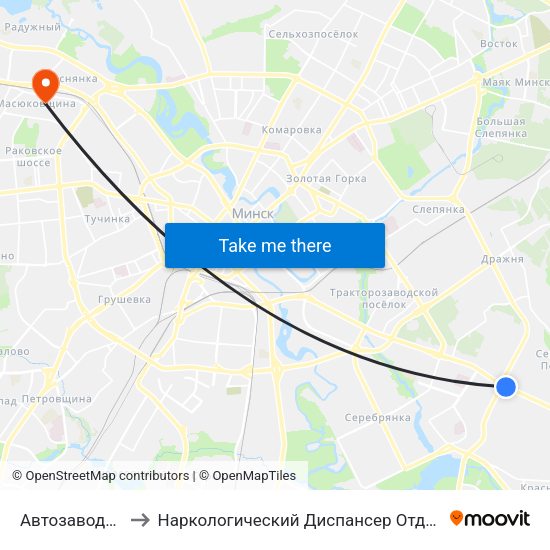 Автозаводская to Наркологический Диспансер Отделение 5 map