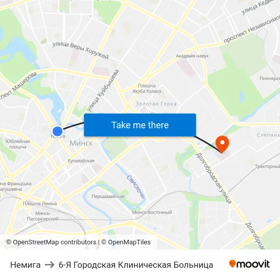 Немига to 6-Я Городская Клиническая Больница map