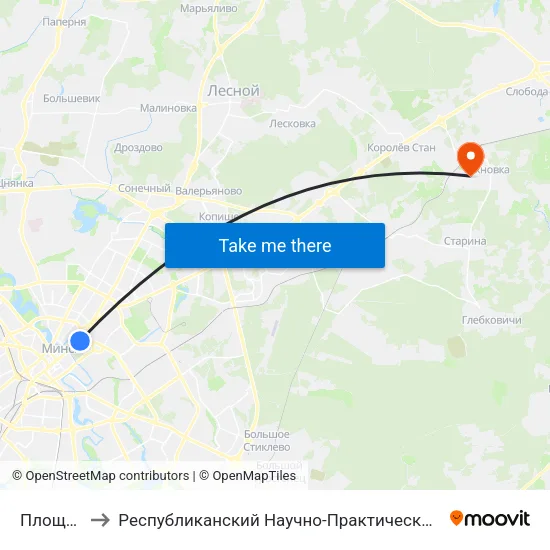 Площадь Победы to Республиканский Научно-Практический Центр Медицинской Экспертизы И Реабилитации map