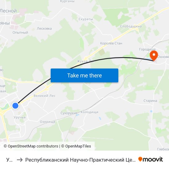 Уручье to Республиканский Научно-Практический Центр Медицинской Экспертизы И Реабилитации map
