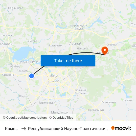 Каменная Горка to Республиканский Научно-Практический Центр Медицинской Экспертизы И Реабилитации map