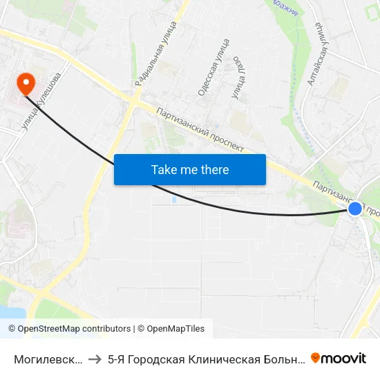 Могилевская to 5-Я Городская Клиническая Больница map