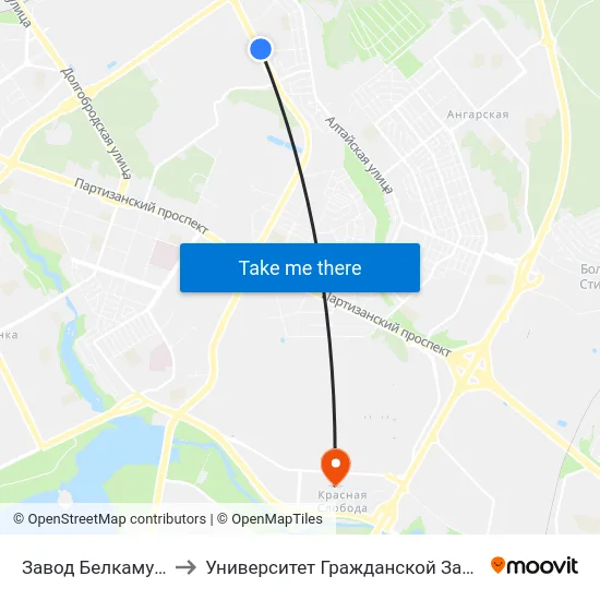 Завод Белкамунмаш to Университет Гражданской Защиты Мчс map