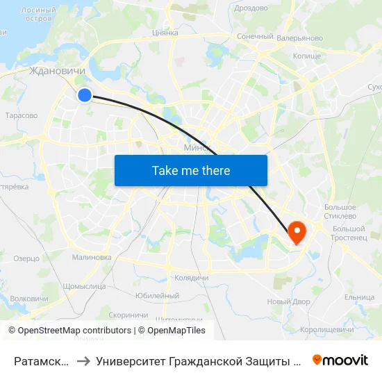 Ратамская to Университет Гражданской Защиты Мчс map