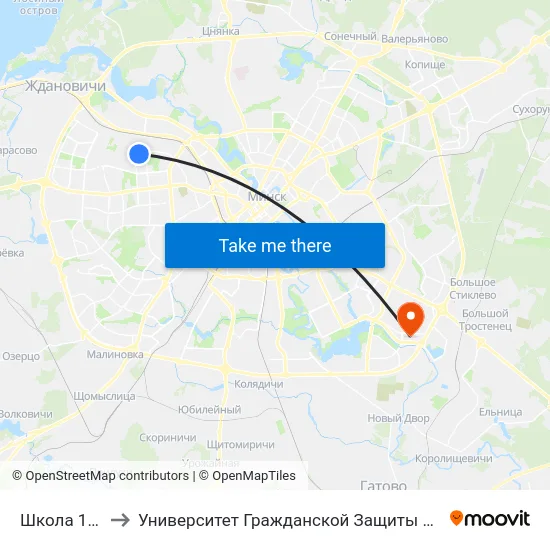 Школа 132 to Университет Гражданской Защиты Мчс map