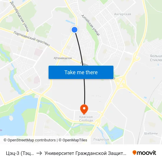 Цэц-3 (Тэц-3) to Университет Гражданской Защиты Мчс map