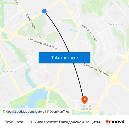 Ваўпшасава to Университет Гражданской Защиты Мчс map