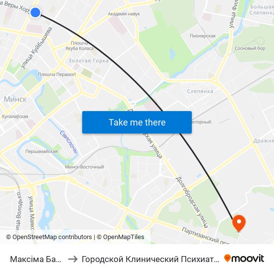 Максіма Багдановіча to Городской Клинический Психиатрический Диспансер map