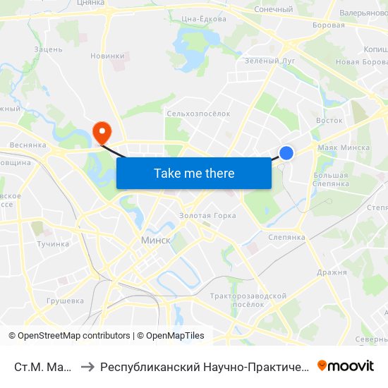 Ст.М. Маскоўская to Республиканский Научно-Практический Центр „Мать И Дитя“ map