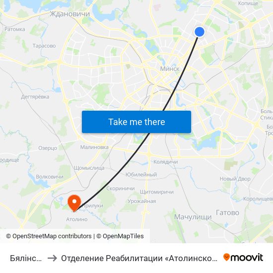 Бялінскага to Отделение Реабилитации «Атолинской Больницы» map