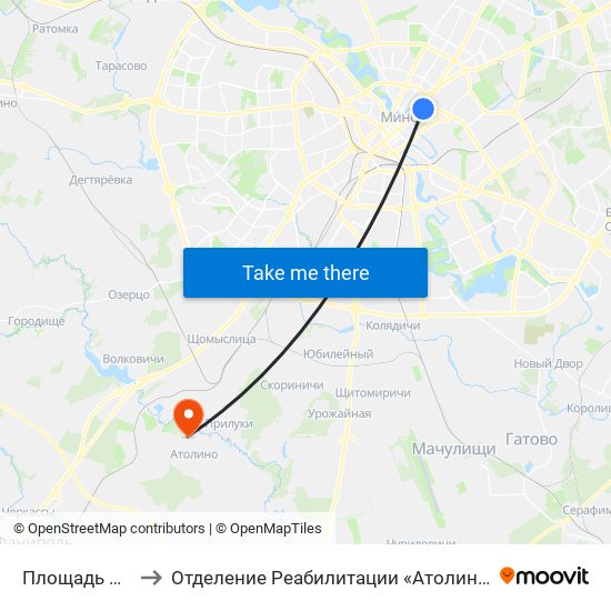 Площадь Победы to Отделение Реабилитации «Атолинской Больницы» map