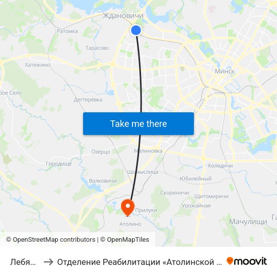 Лебяжий to Отделение Реабилитации «Атолинской Больницы» map