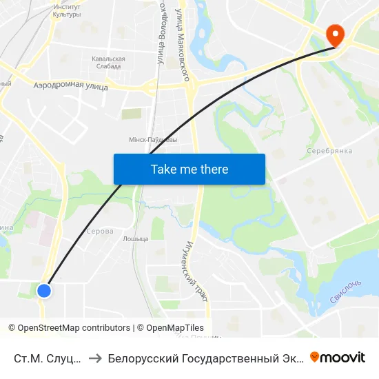 Ст.М. Слуцкі Гасцінец to Белорусский Государственный Экономический Университет map