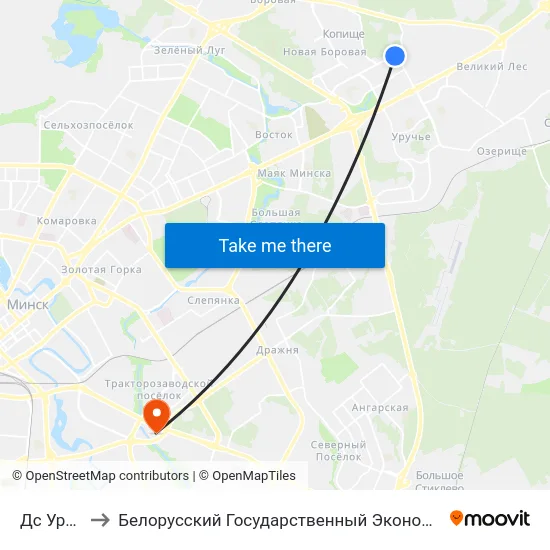 Дс Уручча-4 to Белорусский Государственный Экономический Университет map