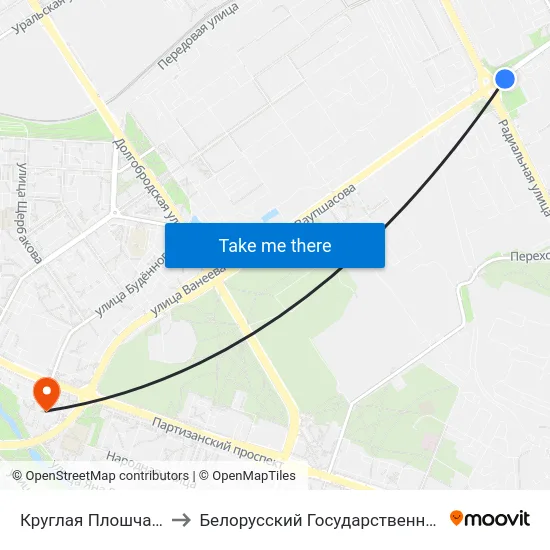 Круглая Плошча (Круглая Площадь) to Белорусский Государственный Экономический Университет map