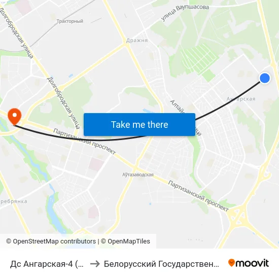 Дс Ангарская-4 (Высадка Пасажыраў) to Белорусский Государственный Экономический Университет map