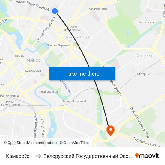 Камароўскі Рынак to Белорусский Государственный Экономический Университет map