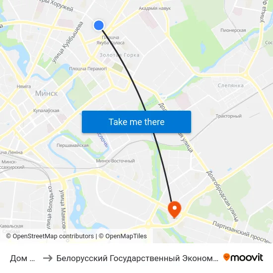 Дом Мэблі to Белорусский Государственный Экономический Университет map