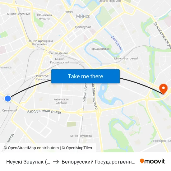 Неўскі Завулак (Невский Переулок) to Белорусский Государственный Экономический Университет map