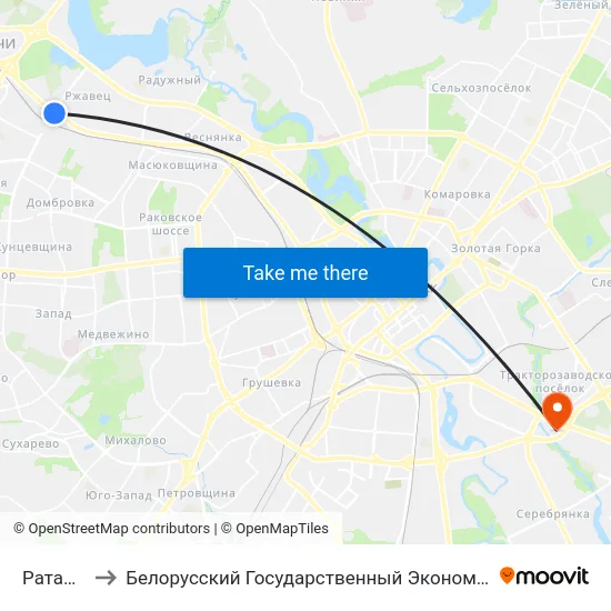 Ратамская to Белорусский Государственный Экономический Университет map