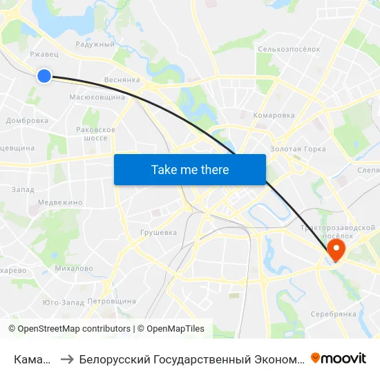 Камайская to Белорусский Государственный Экономический Университет map