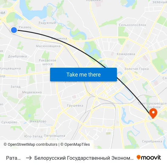 Ратамская to Белорусский Государственный Экономический Университет map