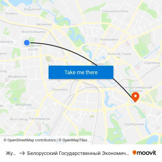 Жудро to Белорусский Государственный Экономический Университет map