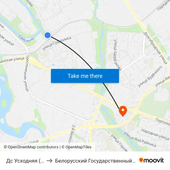 Дс Усходняя (Дс Восточная) to Белорусский Государственный Экономический Университет map