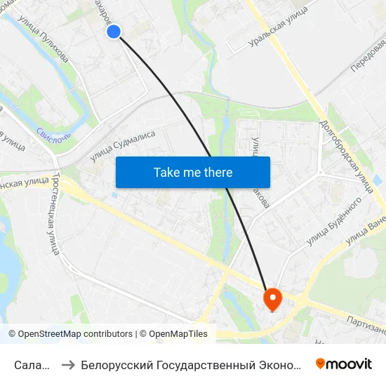 Саламяная to Белорусский Государственный Экономический Университет map