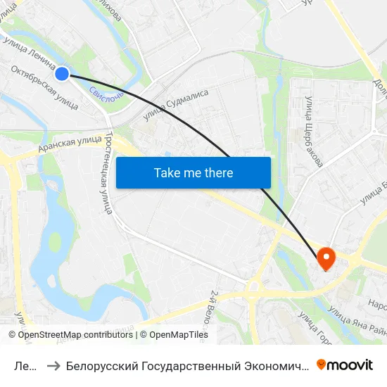 Леніна to Белорусский Государственный Экономический Университет map