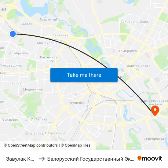 Завулак Калеснікава to Белорусский Государственный Экономический Университет map