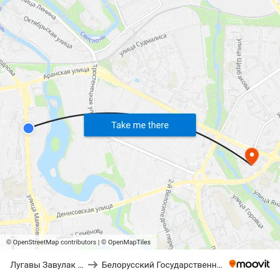 Лугавы Завулак (Луговой Переулок) to Белорусский Государственный Экономический Университет map