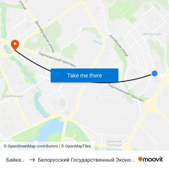 Байкальская to Белорусский Государственный Экономический Университет map
