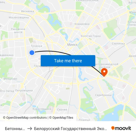 Бетонны Праезд to Белорусский Государственный Экономический Университет map