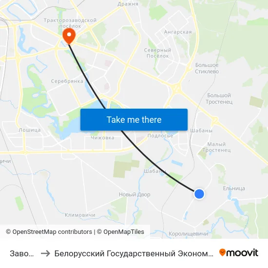Завод Эпк to Белорусский Государственный Экономический Университет map